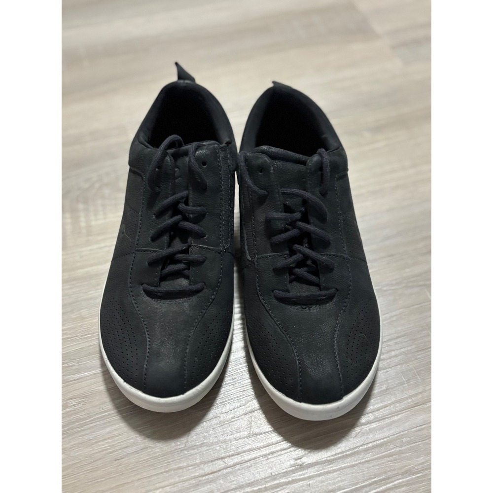Easy Spirit Freney Black Leather Walking Sneakers Shoes 7.5 W SEFRENEY8
